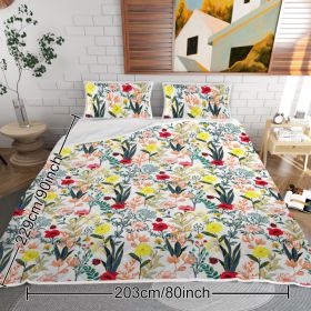 Floral Quilt 3 Pieces Microfiber Quilt Sets Lightweight Bedspreads Botanical Coverlets Quilt Bedding Set All Season Quilts (Option: Full-Multicolored)