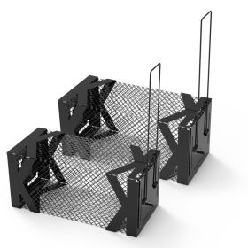 2Pcs Rat Traps Humane Live Mouse Cage Easy To Catch And Release For Voles Rats Mice Rodents Hamsters Reusable Indoor Outdoor Use (Option: 2pcs)